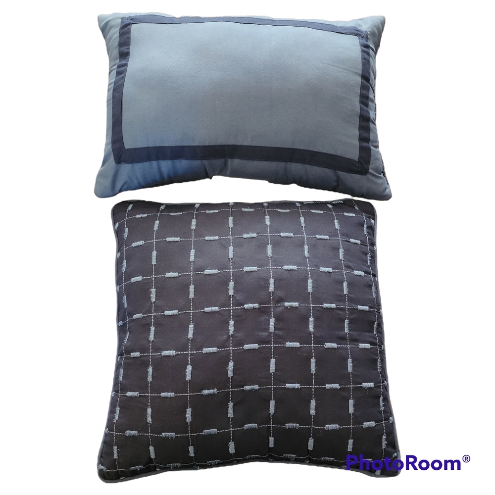 Blue accent pillows